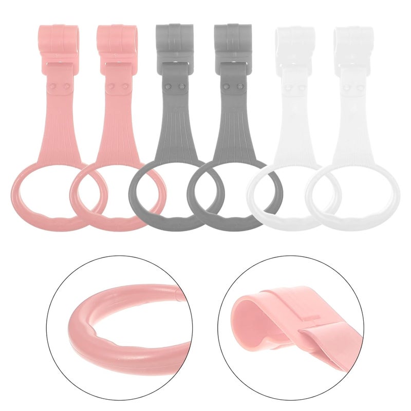 JECOMPRIS 6 PCS Baby Pull Up Rings: Toddler Walking Exercise Stand Up Rings for Infant Kids - Playpen Crib Walking Training Tools Baby Accessories(Gentle Color) - Image 4